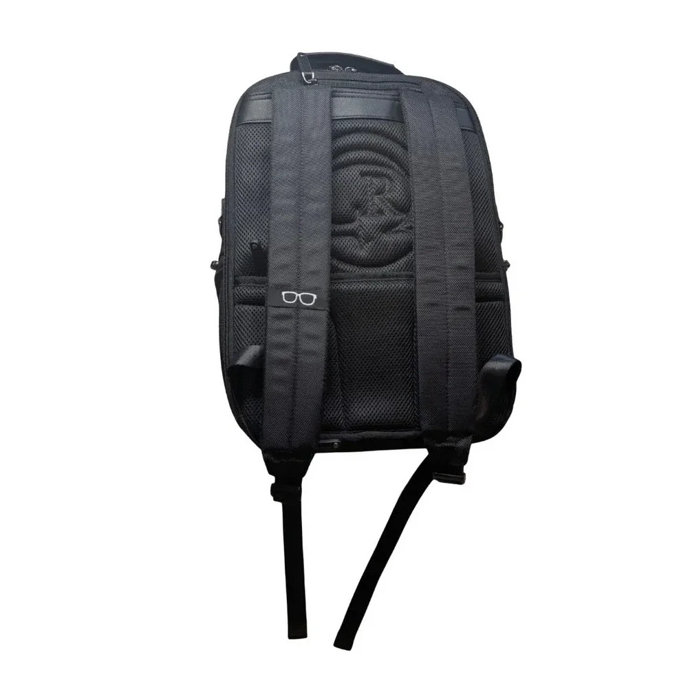 Robert Graham Black Nylon Backpack Carbon Fiber Trim Paisley Lining NWT $228 - Picture 15 of 16